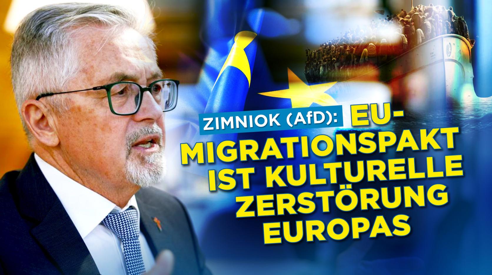 ⁣Remigrationsbefürworter Zimniok (AfD): „EU-Migrationspakt kulturelle Zerstörung Europas“