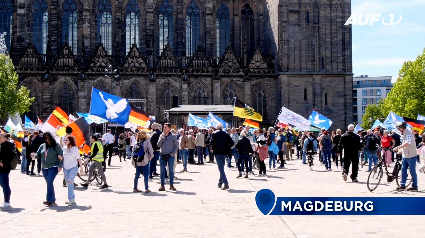 ⁣Magdeburg: Internationale Großdemo gegen Ampel und für Frieden